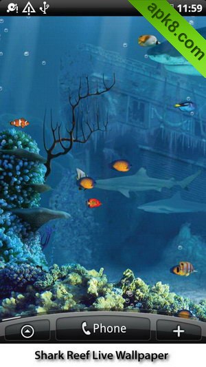 apk小游戏鲨鱼暗礁动态壁纸安卓手机壁纸高清截图2