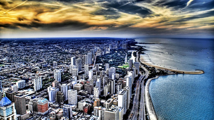 美国芝加哥城市风景手机壁纸