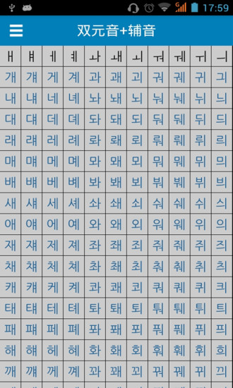 韩语发音字母表